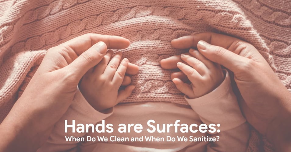 Hands are Surfaces: When Do We Clean and When Do We Sanitize?