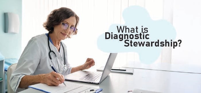 doctor adding diagnosis to computer